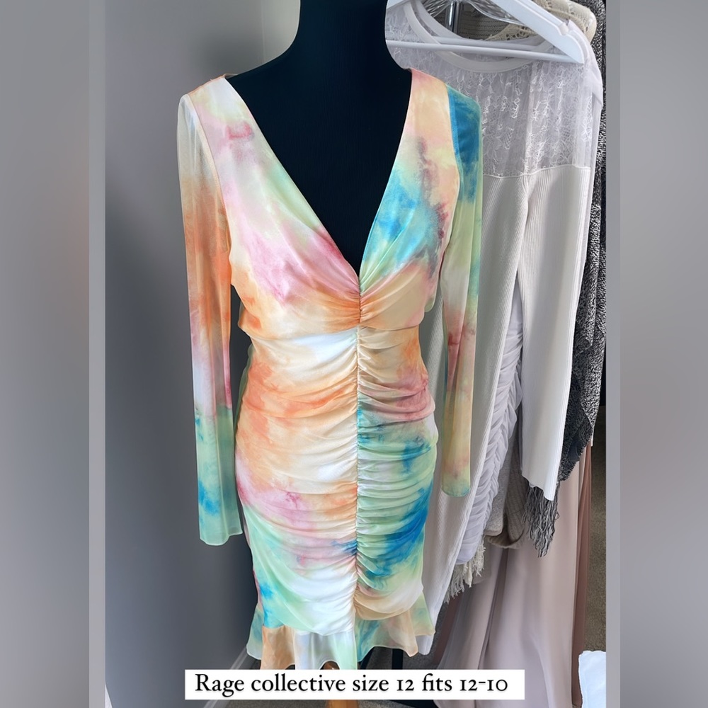 Tie dye pink blue green orange light weight fun for Miami!